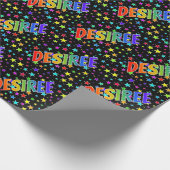 Rainbow voornaam "DESIREE" + sterren Cadeaupapier (Hoek)