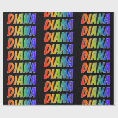 Rainbow Voornaam "DIANA"; vun & kleurrijk Cadeaupapier (Vlak)
