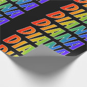 Rainbow Voornaam "DIANA"; vun & kleurrijk Cadeaupapier (Hoek)