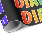Rainbow Voornaam "DIANA"; vun & kleurrijk Cadeaupapier (Rol Hoek)