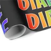 Rainbow Voornaam "DIANE"; vun en kleurrijk Cadeaupapier (Rol Hoek)