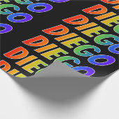 Rainbow Voornaam "DIEGO"; vun & kleurrijk Cadeaupapier (Hoek)