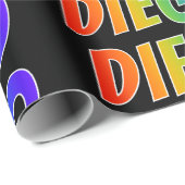 Rainbow Voornaam "DIEGO"; vun & kleurrijk Cadeaupapier (Rol Hoek)