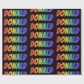 Rainbow Voornaam "DONALD"; vun en kleurrijk Cadeaupapier (Vlak)