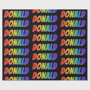 Rainbow Voornaam "DONALD"; vun en kleurrijk Cadeaupapier