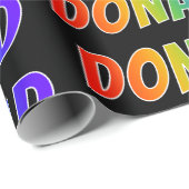 Rainbow Voornaam "DONALD"; vun en kleurrijk Cadeaupapier (Rol Hoek)