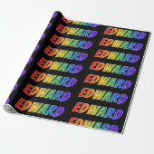 Rainbow Voornaam "EDWARD"; vun & kleurrijk Cadeaupapier (Uitgerold)