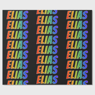 Rainbow Voornaam "ELIAS"; vun & kleurrijk Cadeaupapier