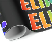 Rainbow Voornaam "ELIAS"; vun & kleurrijk Cadeaupapier (Rol Hoek)