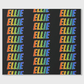 Rainbow Voornaam "ELLIE"; vun en kleurrijk Cadeaupapier (Vlak)