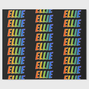 Rainbow Voornaam "ELLIE"; vun en kleurrijk Cadeaupapier