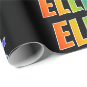 Rainbow Voornaam "ELLIE"; vun en kleurrijk Cadeaupapier (Rol Hoek)