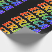 Rainbow Voornaam "ERICA"; vun & kleurrijk Cadeaupapier (Hoek)