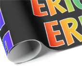 Rainbow Voornaam "ERICA"; vun & kleurrijk Cadeaupapier (Rol Hoek)