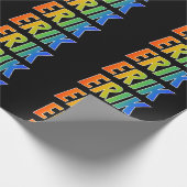 Rainbow Voornaam "ERIK"; vun en kleurrijk Cadeaupapier (Hoek)
