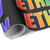 Rainbow Voornaam "ETHAN"; vun en kleurrijk Cadeaupapier (Rol Hoek)