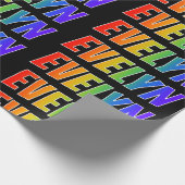 Rainbow Voornaam "EVELYN"; vun & kleurrijk Cadeaupapier (Hoek)