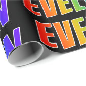 Rainbow Voornaam "EVELYN"; vun & kleurrijk Cadeaupapier (Rol Hoek)