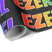 Rainbow Voornaam "EZEKIEL"; vun en kleurrijk Cadeaupapier (Rol Hoek)