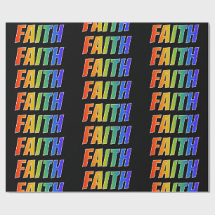 Rainbow Voornaam "FAITH"; vun & kleurig Cadeaupapier