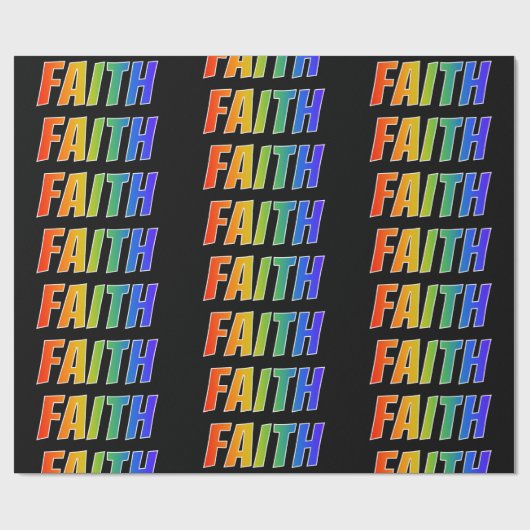 Rainbow Voornaam "FAITH"; vun & kleurig Cadeaupapier (Vlak)
