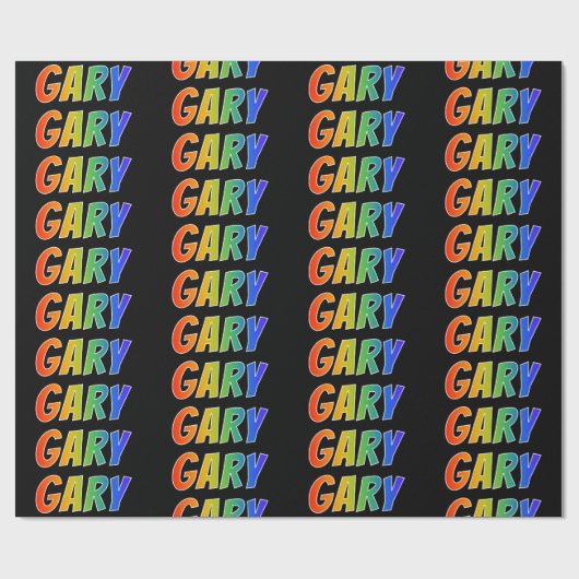 Rainbow Voornaam "GARY"; Fun & Colorful Cadeaupapier (Vlak)