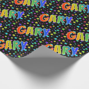 Rainbow Voornaam "GARY" + Stars Cadeaupapier