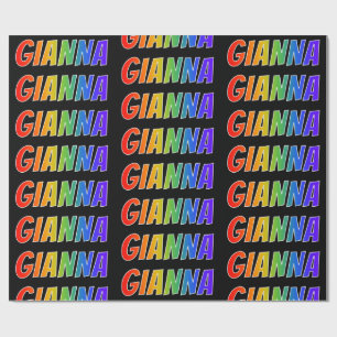 Rainbow Voornaam "GIANNA"; vun & kleurrijk Cadeaupapier