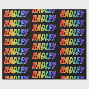 Rainbow Voornaam "HADLEY"; vun en kleurrijk Cadeaupapier