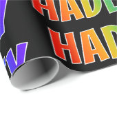 Rainbow Voornaam "HADLEY"; vun en kleurrijk Cadeaupapier (Rol Hoek)