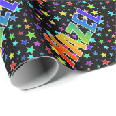 Rainbow voornaam "HAZEL" + sterren Cadeaupapier (Rol Hoek)
