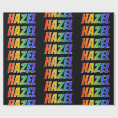 Rainbow Voornaam "HAZEL"; vun & kleurig Cadeaupapier (Vlak)