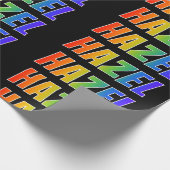 Rainbow Voornaam "HAZEL"; vun & kleurig Cadeaupapier (Hoek)