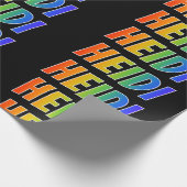 Rainbow Voornaam "HEIDI"; vun & kleurrijk Cadeaupapier (Hoek)