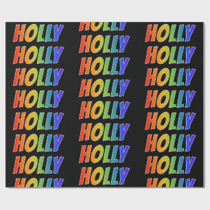 Rainbow Voornaam "HOLLY"; vun & kleurrijk Cadeaupapier