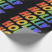 Rainbow Voornaam "HOLLY"; vun & kleurrijk Cadeaupapier (Hoek)