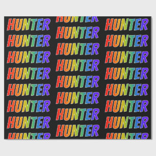 Rainbow Voornaam "HUNTER"; vun & kleurrijk Cadeaupapier