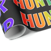 Rainbow Voornaam "HUNTER"; vun & kleurrijk Cadeaupapier (Rol Hoek)