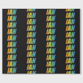 Rainbow Voornaam "IAN"; vun & kleurrijk Cadeaupapier (Vlak)