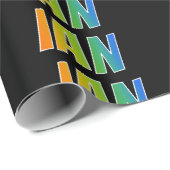 Rainbow Voornaam "IAN"; vun & kleurrijk Cadeaupapier (Rol Hoek)