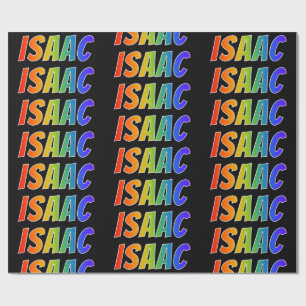 Rainbow Voornaam "ISAAC"; Fun en kleurrijk Cadeaupapier