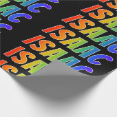 Rainbow Voornaam "ISAAC"; Fun en kleurrijk Cadeaupapier (Hoek)