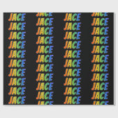 Rainbow Voornaam "JACE"; vun en kleurrijk Cadeaupapier (Vlak)