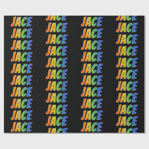 Rainbow Voornaam "JACE"; vun en kleurrijk Cadeaupapier