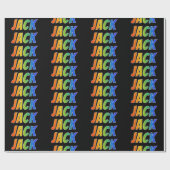 Rainbow Voornaam "JACK"; vun en kleurrijk Cadeaupapier (Vlak)