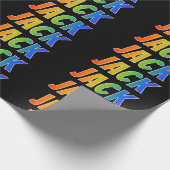 Rainbow Voornaam "JACK"; vun en kleurrijk Cadeaupapier (Hoek)