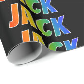 Rainbow Voornaam "JACK"; vun en kleurrijk Cadeaupapier (Rol Hoek)