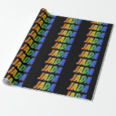 Rainbow Voornaam "JADA"; vun & kleurrijk Cadeaupapier (Uitgerold)