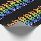 Rainbow Voornaam "JADA"; vun & kleurrijk Cadeaupapier (Hoek)