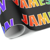 Rainbow Voornaam "JAMESON"; vun en kleurrijk Cadeaupapier (Rol Hoek)